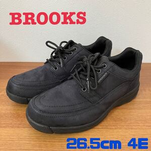 TA■ BROOKS ブルックス スニーカー 26.5cm 4E 黒 ブラック メンズ 靴 シューズ スエード 幅広 シンプル カジュアル ファッション 小物