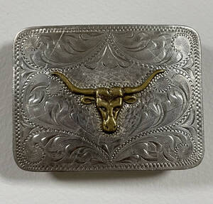 フロンティア Frontier スターリング シルバー ロングホーン バックル Vintage Sterling Silver Longhorn Buckle 