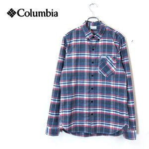 1N2319-F-N◆美品◆ Columbia コロンビア 長袖ボタンダウンシャツ BD チェック 柄 トップス ◆ M ポリエステル コットン マルチカラー 古着