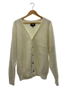 STUSSY◆22AW/カーディガン(厚手)/L/ナイロン/WHT/無地/117094/Shaggy Cardigan