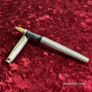 1000円〜 ペン先14K 14金PARKER パーカー SILVERボディー 編み込み 万年筆 筆記用具 ペン 送料無料