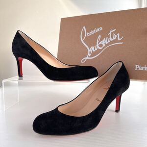 クリスチャンルブタン　定番　ハイヒール　パンプス　ラウンドトゥ　スエード　38　美品　正規品　ChristianLouboutin 靴　イタリア製