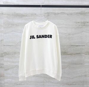 試着のみ　JIL SANDER ジルサンダー Logo Long Sleeve tee 長袖シャツ WHITE 白 ロンT フロントロゴ シャツ size L 男女兼用