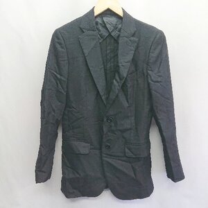 ◇ ⊇ SHIPS tailoring style 総柄 フォーマル 肩パット 長袖 ジャケット サイズ44 ブラック メンズ E