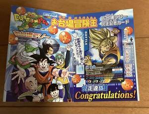 ★ドラゴンボール★お台場冒険王★お台場ラリー完走認定書カード★孫悟空★非売品・貴重★