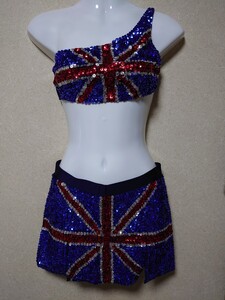 ユニオンジャック　スパンコール　 セパレート　トップス　スカート　コスプレ　コスチューム　衣装　UNION JACK 英国旗