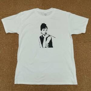 オードリーヘップバーン・プリントTシャツ・ホワイト・M