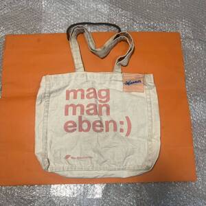 manner トートバッグ　エコバッグ　mag man eben:)　布バッグ トート バック エコバッグ 布 チョコレートブランド ※汚れあり