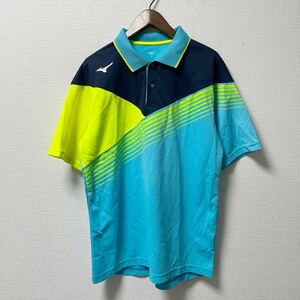 Mizuno ミズノ 半袖 ポロシャツ Lサイズ ライトブルー ポリエステル