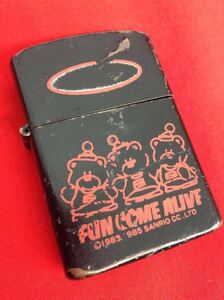 昭和レトロ 【 SANRIO FUN COME ALIVE 】 サンリオ ファンカムアライブ 1983,1985 ジッポータイプ オイルライター 中古品 コレクション