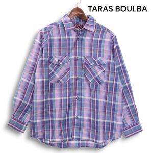 TARAS BOULBA タラスブルバ 通年 ウール100%★ 長袖 チェック アウトドア シャツ Sz.M レディース 日本製 登山　K5T00029_1#C