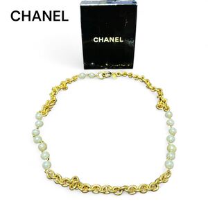 CHANEL シャネル パール チェーン ロング ネックレス 