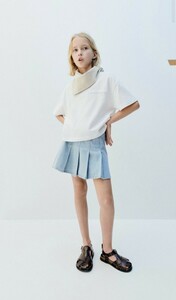 2024★新品タグ付★ZARA KIDS デニムボックスプリーツスカート 164㎝ 定価3,990円 ブルー 春 夏 秋 冬 女の子 子ども 160 150