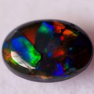 天然ブラックオパール 0.37ct 6.1x4.3mm ルース オーストラリア産 天然オパール 天然石 ルース 裸石 blackopal 1円出品