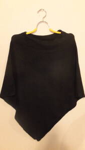 ★H&M★エイチアンドエム レディースポンチョ黒　ワンサイズ　 Black Ladies blend Poncho USED IN JAPAN one size