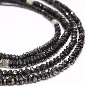 1円〜!!《天然ブラックダイヤモンドパーツ3点おまとめ》F 約16.7g black diamond necklace EA1/- E344