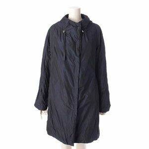 【モンクレール】Moncler　DEMETRIA リバーシブル ノーカラー ライトダウンコート 49401 ネイビー 2 【中古】【正規品保証】195672