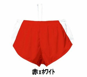 新品 陸上 ランニング パンツ 赤xホワイト サイズ110 子供 大人 男性 女性 wundou ウンドウ 5580 送料無料
