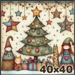 【 SALE 】ダイヤモンドアート 40×40 ラウンド クリスマス ツリー