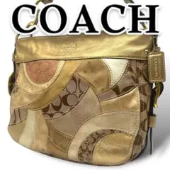 COACH コーチ ワンショルダーバッグ パッチワーク ゴールド 12663