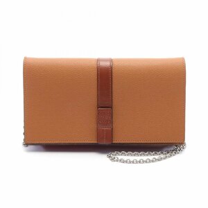 ロエベ WALLET ON CHAIN ブランドオフ LOEWE レザー ショルダーバッグ レザー 中古 レディース