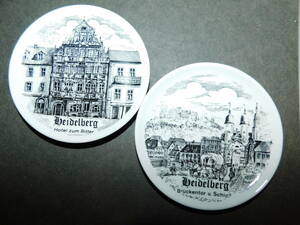 Lorenz & Sohn Bavaria ドイツ製　小皿　ミニプレート　飾りにも　Heidelberg 黒&白　ハイデルバーグ Hotel zum Ritter