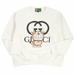 良品□GUCCI グッチ 626990 ドラえもん インターロッキングG エンブロイダリー トレーナー スウェットシャツ アイボリー L イタリア製 正規