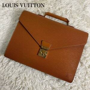 ルイヴィトン ビジネスバッグ セルヴィエット アンヴァサダー ブラウン　エピ　LOUIS VUITTON ブリーフケース レザー　M54413