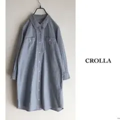 ◎アクアガール CROLLA【洗える】後ろ フリル ソフト デニム チュニック