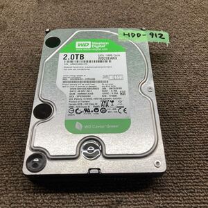 HDD-912 激安 HDD2TB 3.5インチ SATA 1275時間 内蔵HDD WD WD20EARX-22PASB0 Crystaldiskinfoにて正常品 中古