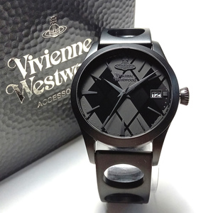 【vww25】新品　Vivienne Westwood　ヴィヴィアンウエストウッド　メンズ腕時計　Argyle/アーガイル　VW23G2-B34　マットブラック/黒　　