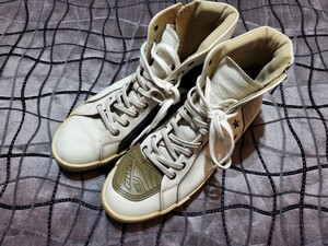 【26.0-26.5】HYOD レザースニーカー アイボリー 《HYF002 HYOD HIGH-CUT RIDE SNEAKERS》 バイク ライディング シューズ 防水透湿