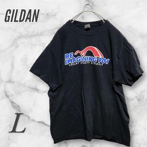 GILDAN ギルダン Tシャツ/カットソー 半袖 無地 プリント ロゴ　黒 L 　2142