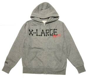 XLARGE × SSUR エクストララージ コラボ ジップパーカー M 限定 刺繍 ロゴ グレー