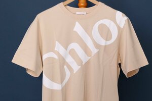 クロエ レディース ロゴ Tシャツ ベージュ サイズS 送料無料 CHLOE C21AJH13 184 20J BEIGE 新品