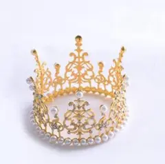 ❤️新品・未開封❤️ 女の子 誕生日 結婚式 真珠の王冠 ティアラ ケーキトッパー