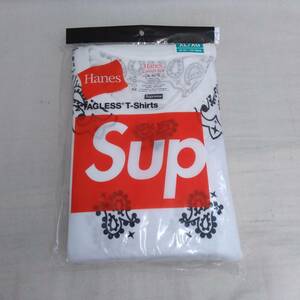 [未使用] Supreme × Hanes BANDANA TAGLESS TEES シュプリーム ヘインズ バンダナ メンズ 半袖Tシャツ 白 ホワイト XL 店舗受取可