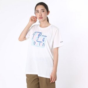 I757 Colombia コロンビア アウトドア Tシャツ 半袖 カットソー タルキートナ マウンテンズ ポリエステル フロント プリント ホワイト L