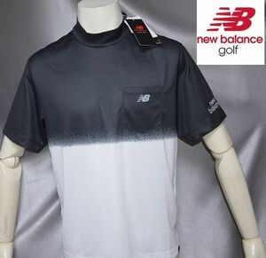 新品 M ニューバランス ゴルフ New Balance Golf ハイネック　半袖　ブラック ストレッチ、吸汗速乾