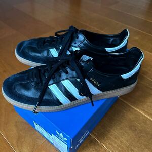 【1円スタート極美品】adidasSAMBA DECON アディダス　サンバ デコンUS9 27cmブラック黒 超上質金ベロ定価￥19800ユナイテッドアローズ購入