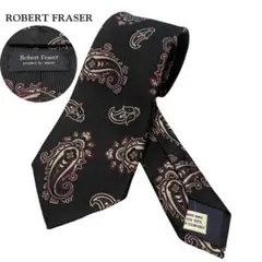 極美品 Robert Fraser ロバートブレイザー  ネクタイ 黒ペイズリー