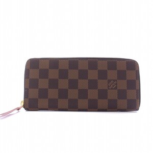 ルイヴィトン LOUIS VUITTON ポルトフォイユ クレマンス ダミエ エベヌ ローズバレリーヌ 長財布 N41626 /KH レディース