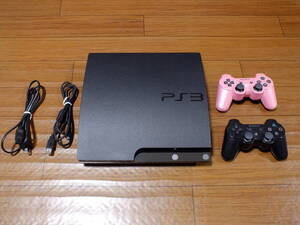 美品・動作：SONY PS3 プレイステーション3 HDD 320GB CECH-2500B チャコール・ブラック コントローラー2つ