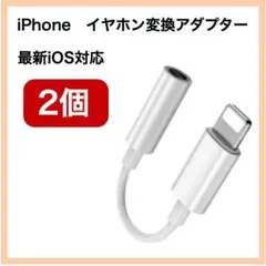 2個 iPhone イヤホンジャック 変換 アダプタ ケーブル 3.5mm