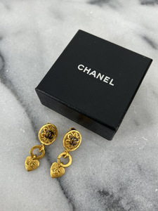 16638-05★CHANEL/シャネル イヤリング ハートモチーフ ゴールド アクセサリー★