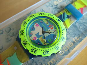 ☆SWATCH SCUBA200 SDN105 Over The Wave 1993年販売 ビンテージスウォッチ 未使用 動作品☆