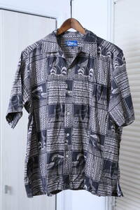 ★reyn spooner レインスプーナー 総柄アロハシャツ　　古着ユーズド男性メンズ服Lグレートップス中古海外国ハワイ