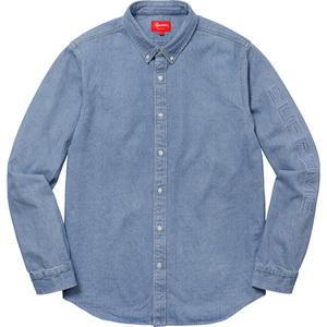 即決 supreme denim shirt blue M