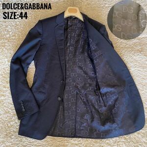 ドルチェ&ガッバー DOLCE&GABBANA 【オトナのお洒落】ドルガバ ドルチェ ストライプテーラードジャケット size44 ブラック シングル 2B