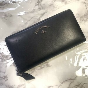 【1品限り】 ヴィヴィアンウエストウッド 長財布 ラウンドファスナー ブラック レッド シルバー Vivienne Westwood #B297